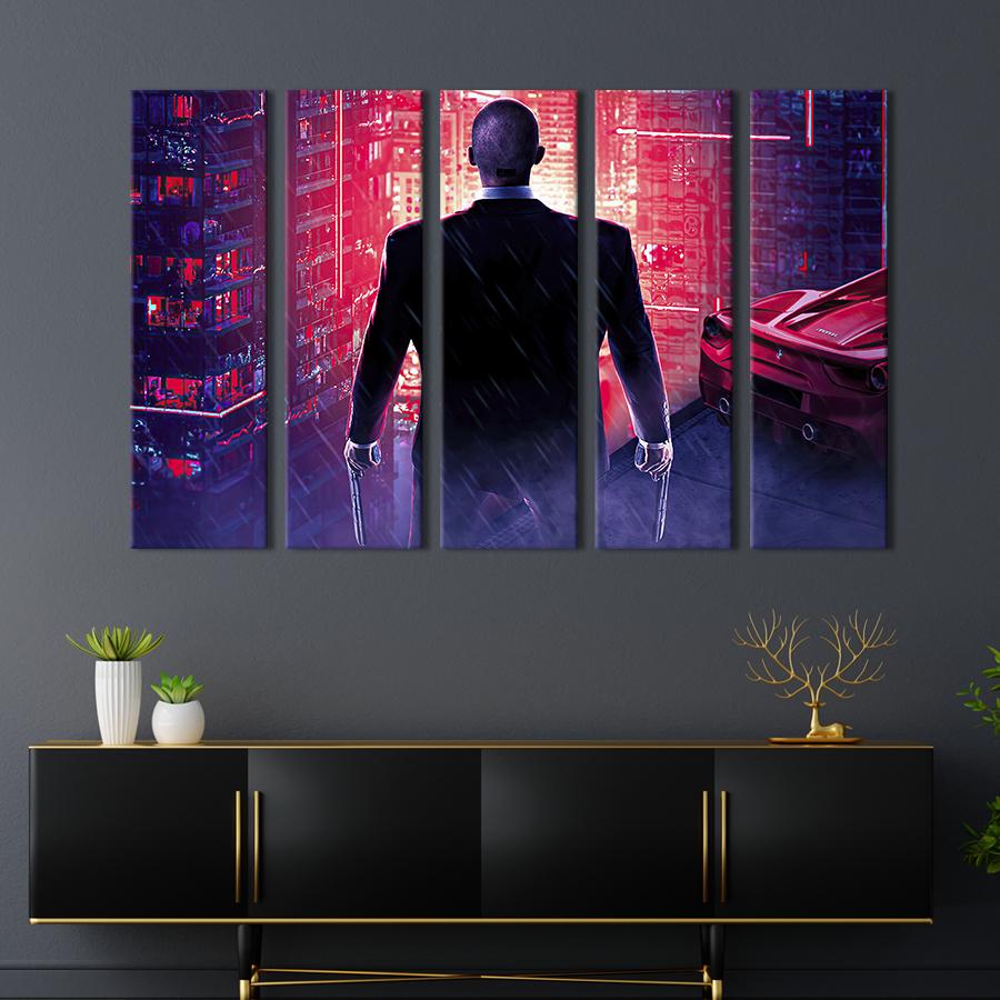 Модульная картина из 5 частей Киллер Агент 47 155x95 см (658-51)