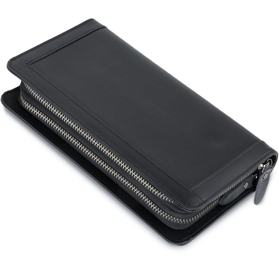 Клатч-барсетка мужской 714657 натуральная кожа ремешок на руку Черный (1939511201) - фото 3