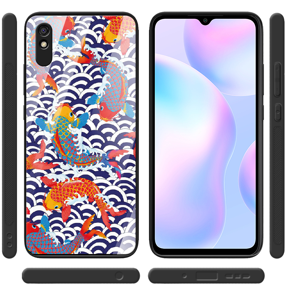 Чехол BoxFace Xiaomi Redmi 9A Koi Fish Черный силикон со стеклом (40304-up2477-41116) - фото 2