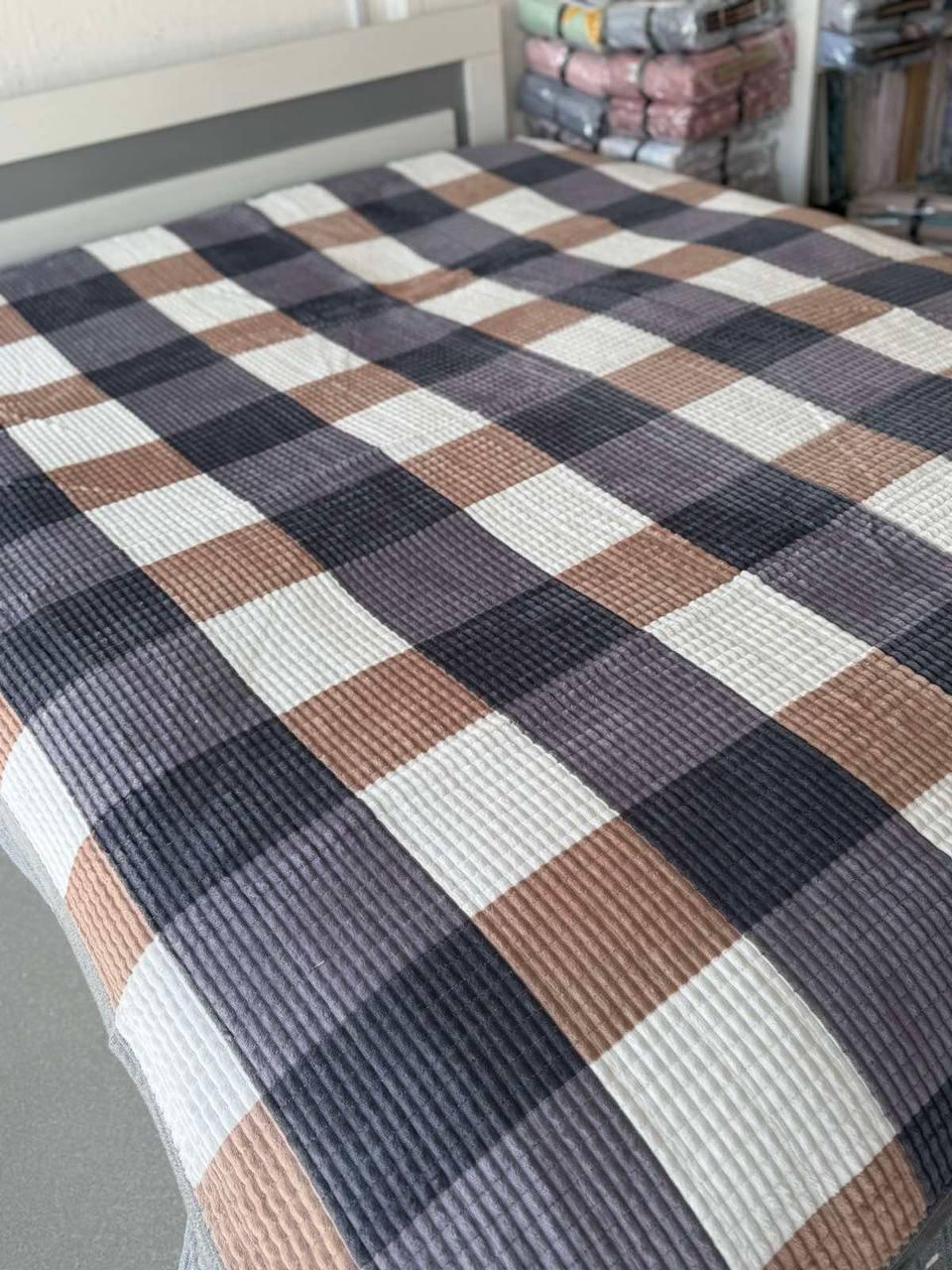 Покривало велюрове 200х230 см Сіро-бежевий (Д-al-klit-005) - фото 3 Покривало велюрове 200х230 см Сіро-бежевий (Д-al-klit-005) - фото 3