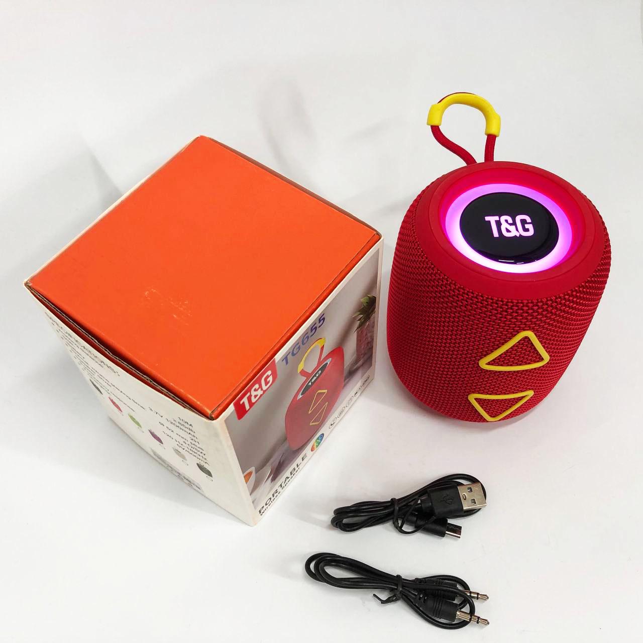 Колонка портативна з RGB підсвічуванням та ремінцем TG655 5W Червоний - фото 5 Колонка портативна з RGB підсвічуванням та ремінцем TG655 5W Червоний - фото 5