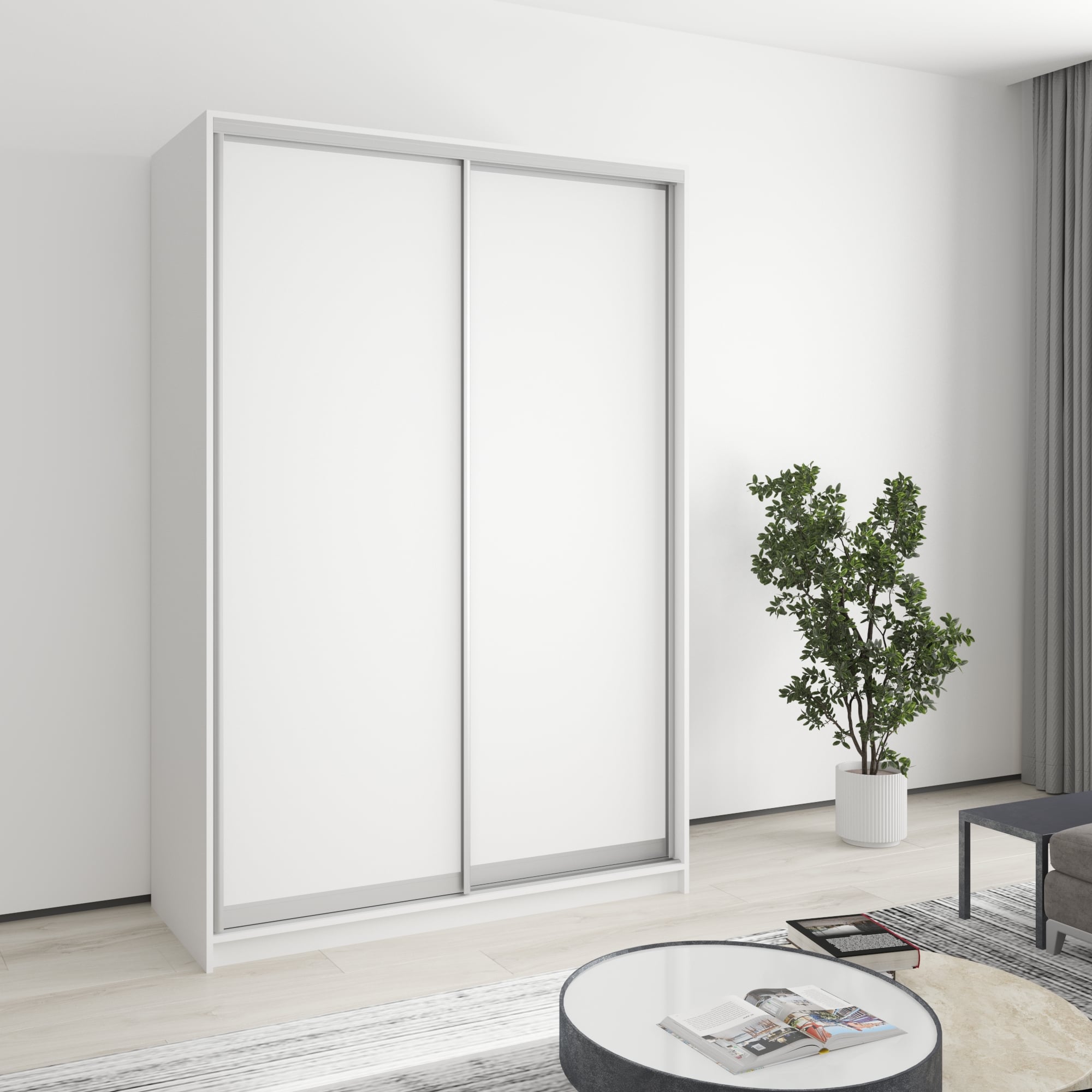Шкаф-купе двухдверный Mebel Star Стандарт AL MBS-2301 140х60х210 см Аляска белый (1003255)