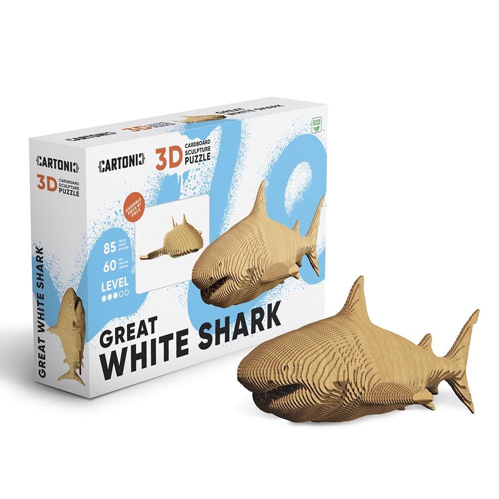 Пазл-конструктор 3D картонный Cartonic 3D Puzzle SHARKL Большая белая акула (33394518)