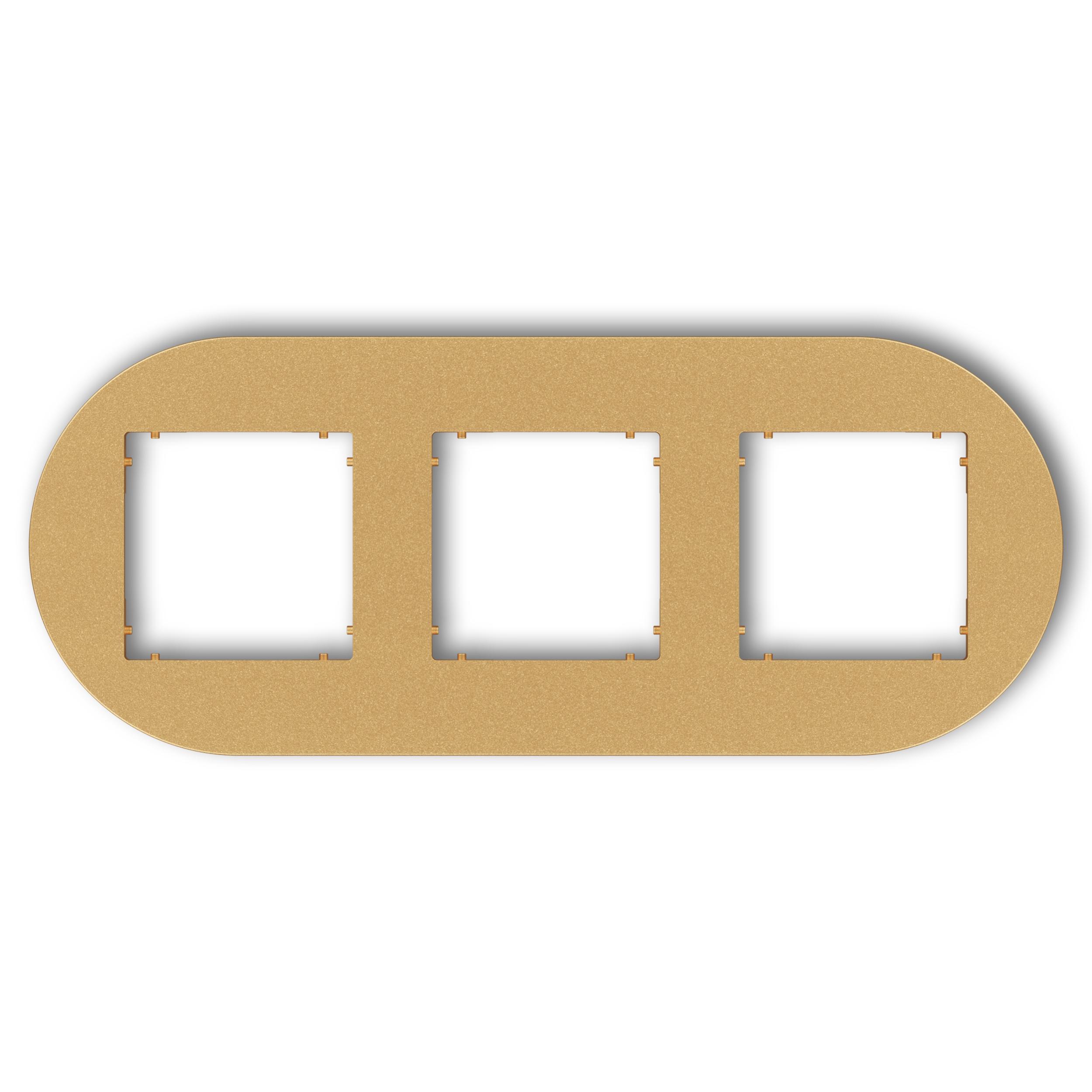 Рамка тройная универсальная круглая Karlik Mini Золотистый (29MRTO-3)