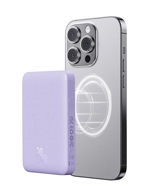 Повербанк Baseus Magnetic Mini Air 10000 mAh 20 W 2в1 QC3.0+PD3.0 с беспроводной зарядкой Qi 15 W Purple (P10059001513-00) - фото 2