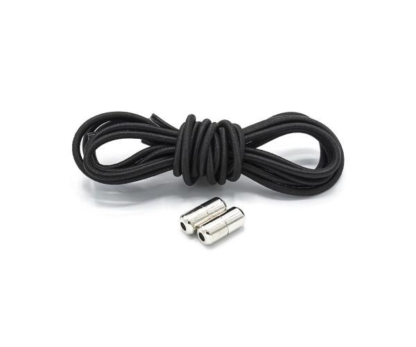 Шнурки еластичні класичні з фіксаторами без зав'язок 100 см Чорний