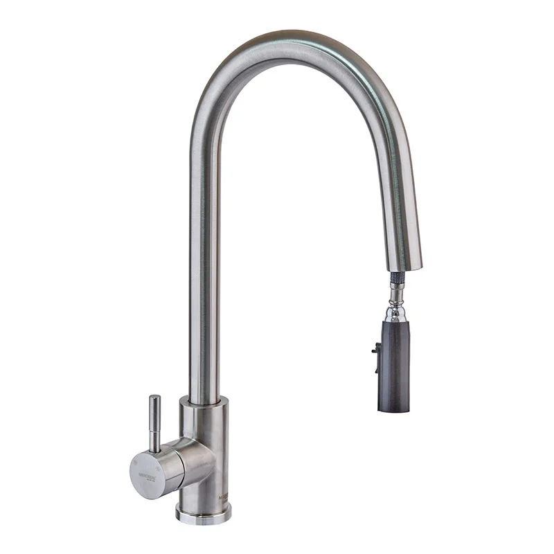 Змішувач для кухні з нержавіючої сталі MIXXUS HIDDEN LUX-014 з висувною лійкою (MI6231)