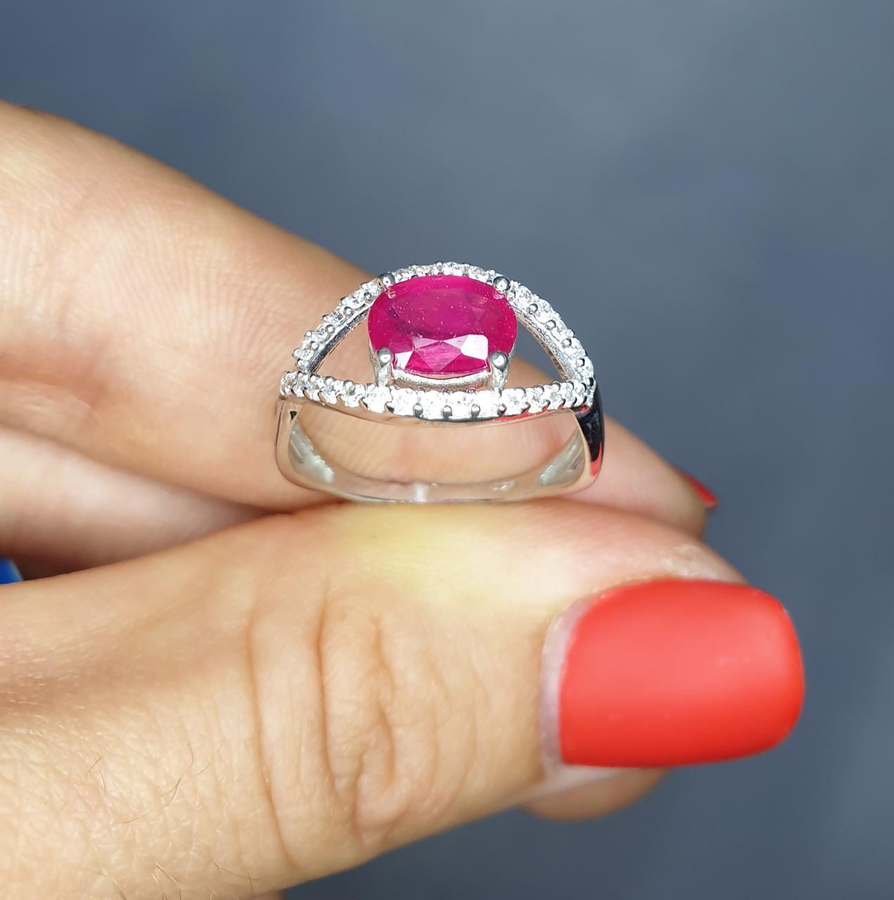 Кольцо серебряное с рубином р. 17 2,23 г (1253026698)