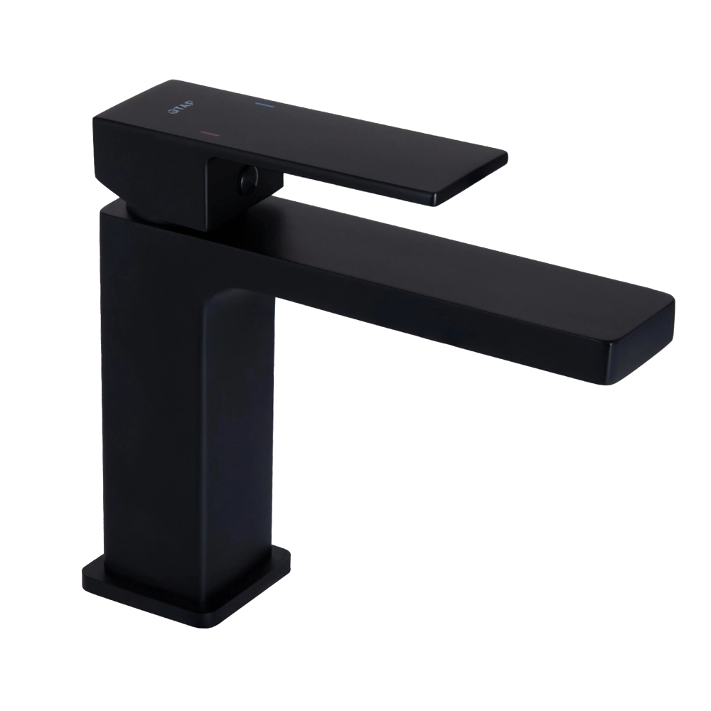 Змішувач для раковини низький Qtap Gemini Matt Black (k35)