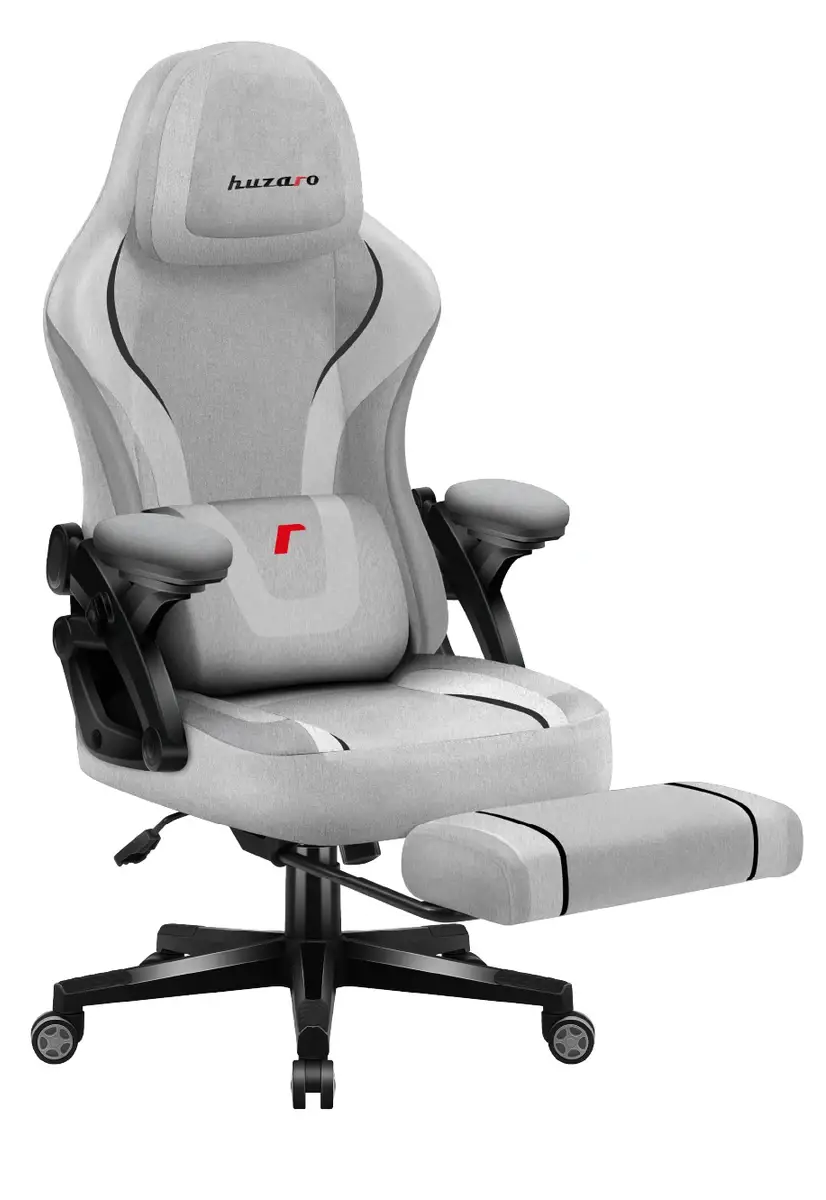 Кресло геймерское Huzaro Force 4.6 Grey с подставкой для ног до 130 кг Серый (AN-FOR4.6G)