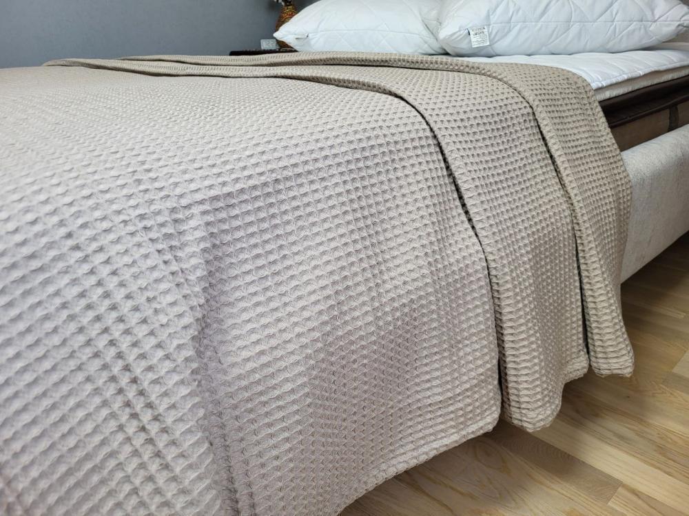 Покрывало Пике Сота 180x220 см Бежевый (11098) - фото 3