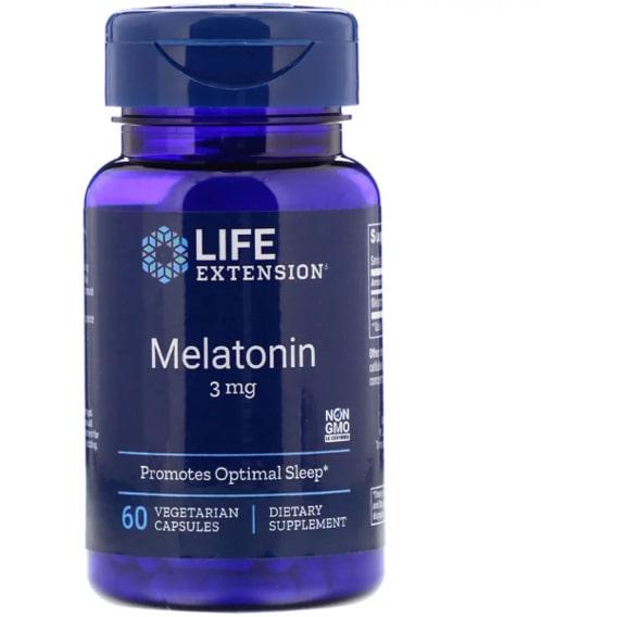 Мелатонин для сна Life Extension Melatonin 3 мг 60 Veg Caps (LEX-33006)