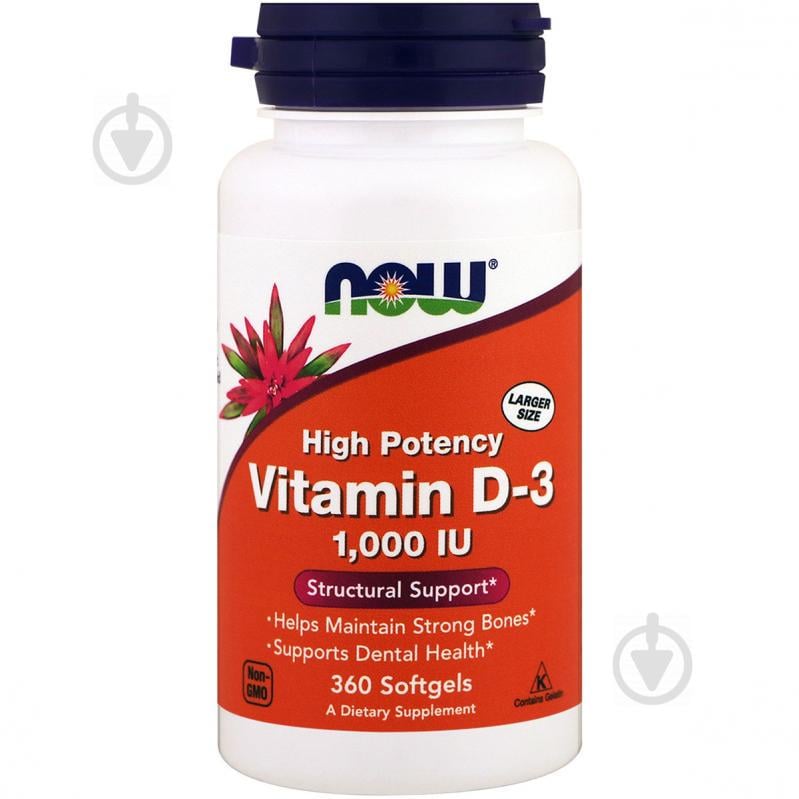 Вітамін D-3 1000IU, Now Foods, 360 желатинових капсул