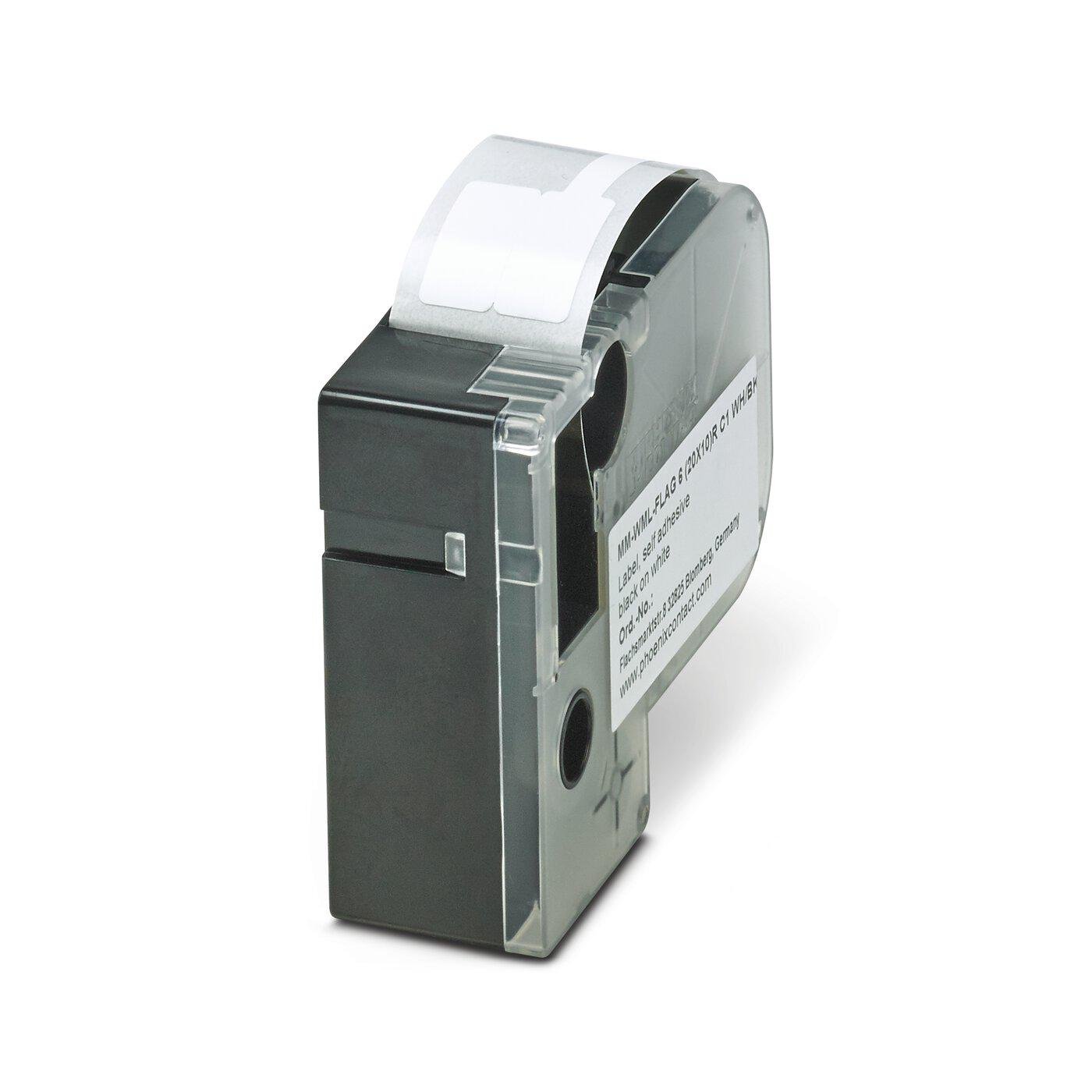 Картридж з прапорцями для маркування кабелю Phoenix Contact MM-WML-FLAG 6 20X10/R C1 WH/BK Білий(1116143)