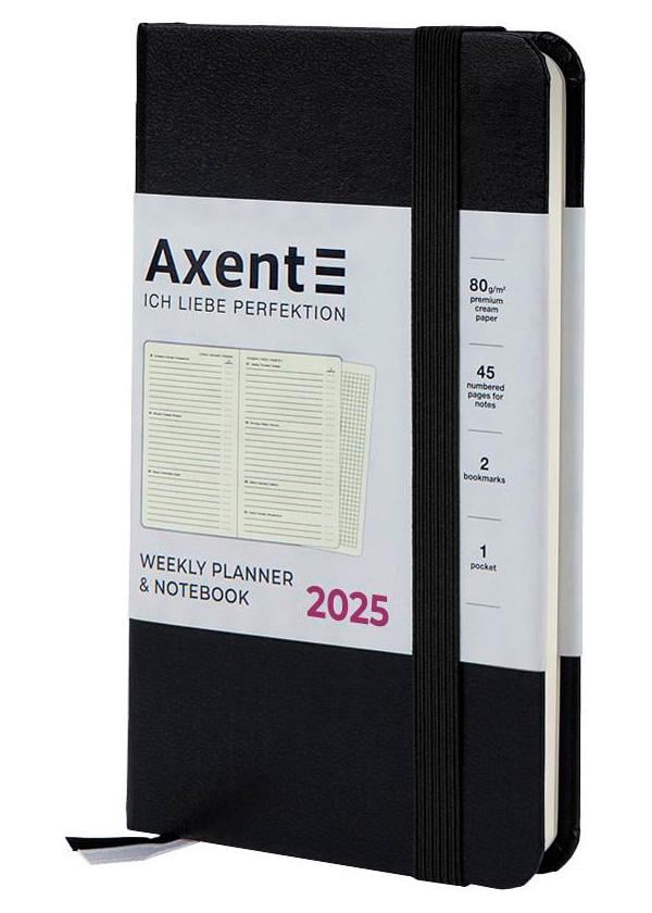 Еженедельник Axent Pocket Strong 2025 датированный 90x150 мм Черный (8508-25-01-A)