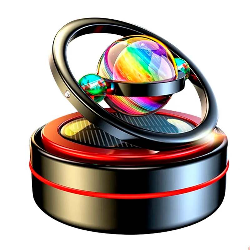 Ароматизатор автомобильный Вращающиеся кольца металлический на солнечной батарее (2475629176)