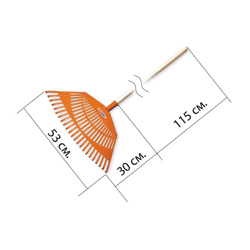 Граблі віялові Bradas 23 зубця черенок дерев'яний (20955) - фото 2 Граблі віялові Bradas 23 зубця черенок дерев'яний (20955) - фото 2