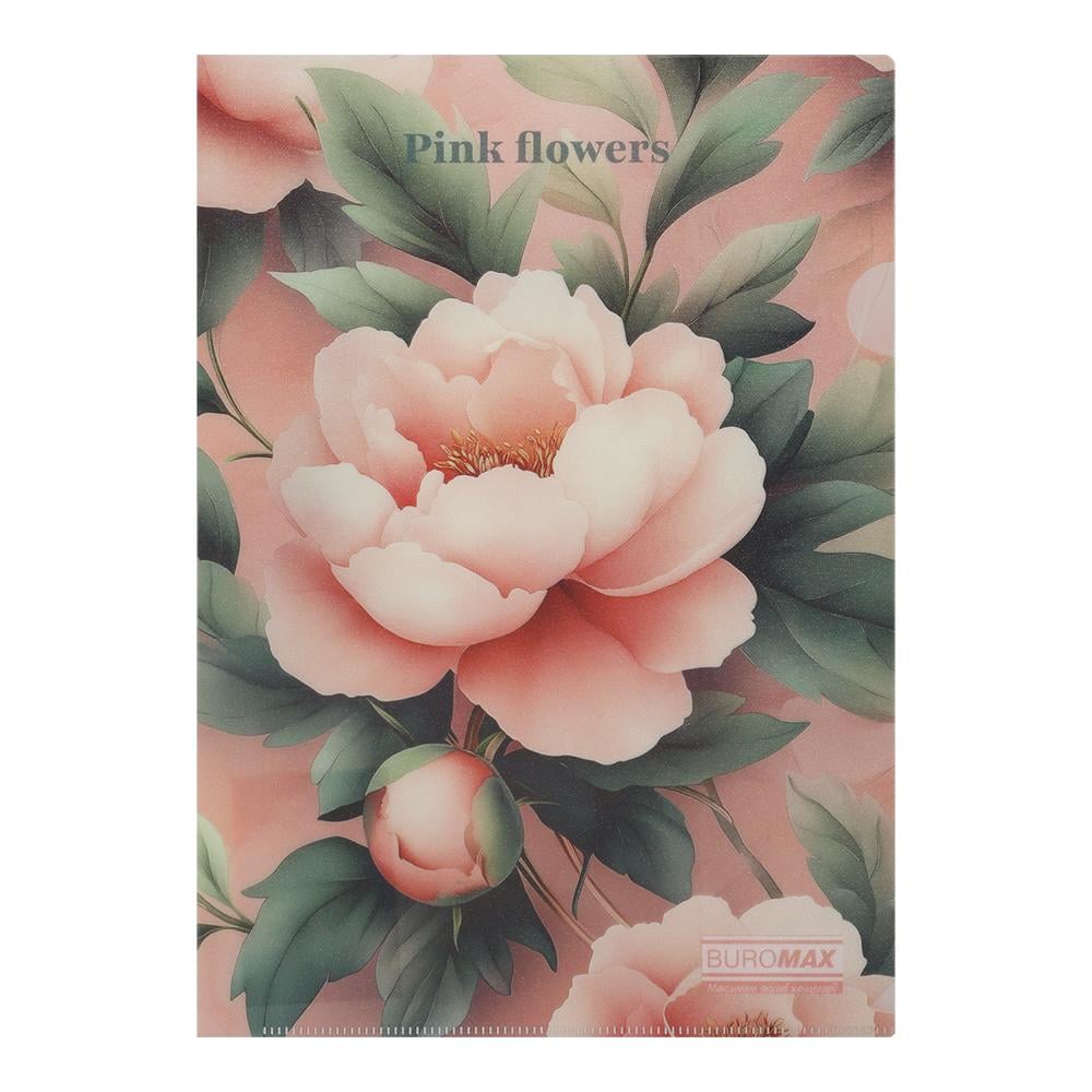 Папка-уголок Buromax Peony Arabeski A4 полипропилен Розовый (BM.3854-10)