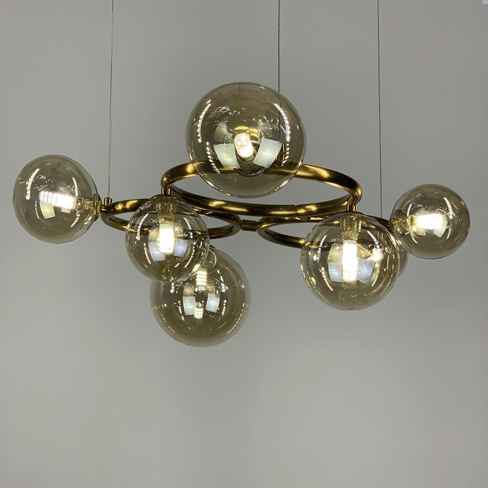 Люстра Gorizia на 7 бурштинових плафонів Латунь (sg 44/7 gd/am) - фото 1 Люстра Gorizia на 7 бурштинових плафонів Латунь (sg 44/7 gd/am) - фото 1