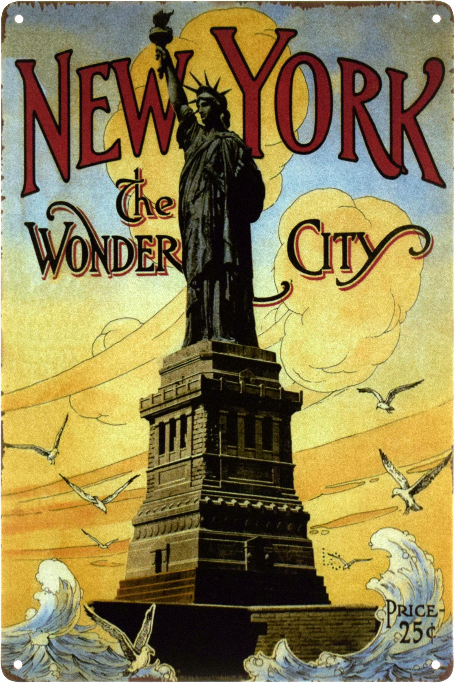 Металева табличка Нью-Йорк Місто Чудес/York The Wonder City 20x30 см