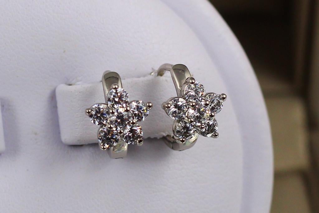Серьги детские Xuping Jewelry Пять лепестков 11 мм Серебристый (1861498963)