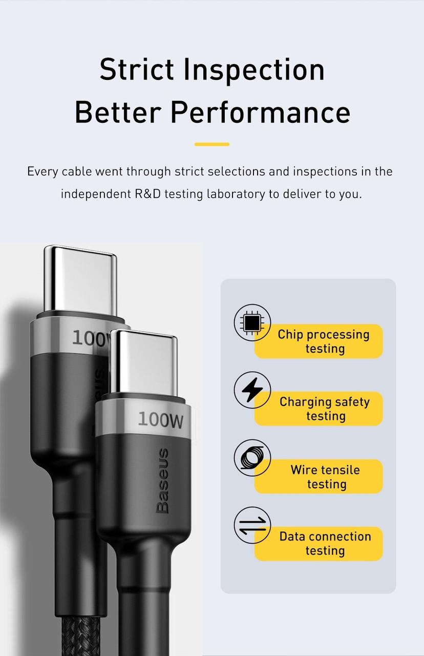 Кабель Baseus Type-C PD 100W Fast Charge 1 м Black (25397356) - фото 6 Кабель Baseus Type-C PD 100W Fast Charge 1 м Black (25397356) - фото 6