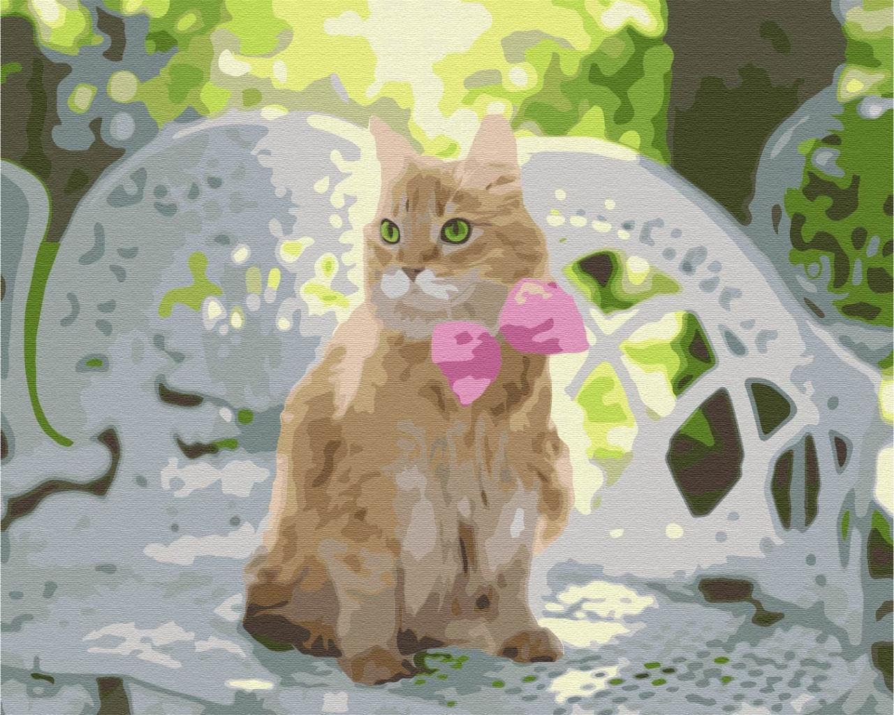 Картина за номерами Brushme BS51435 Рижик із рожевим метеликом 40х50 см (1407059055)