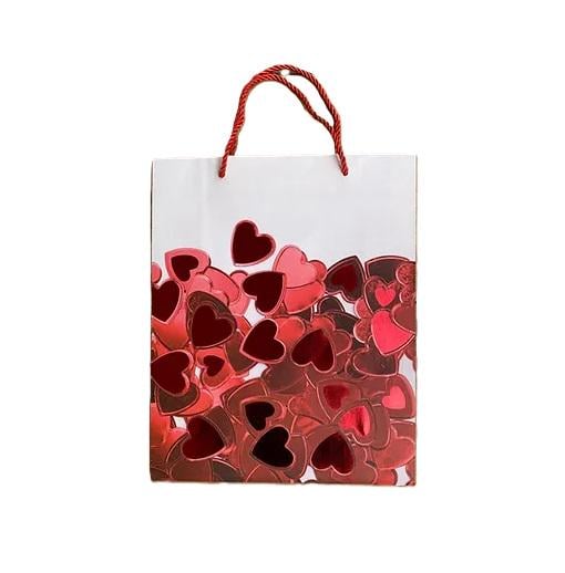 Пакет подарочный бумажный Stenson R94885-L Hearts 30х41,5х12 см (604598)