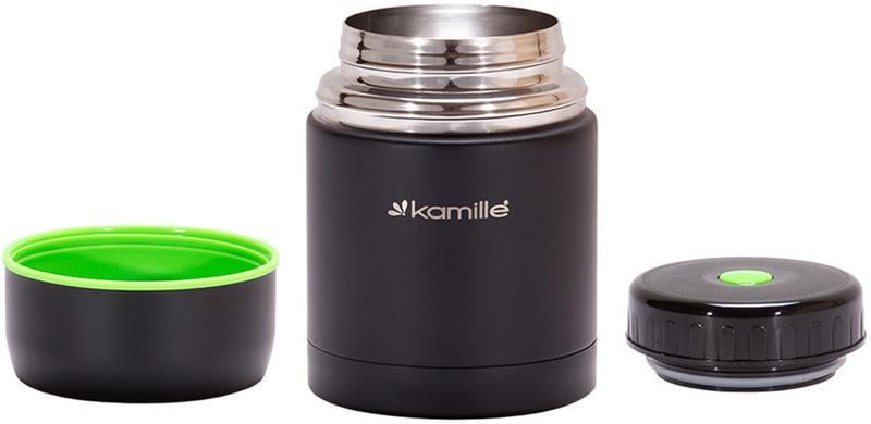 Термос пищевой Kamille Merikano из нержавеющей стали 500 мл Черный - фото 3 Термос пищевой Kamille Merikano из нержавеющей стали 500 мл Черный - фото 3