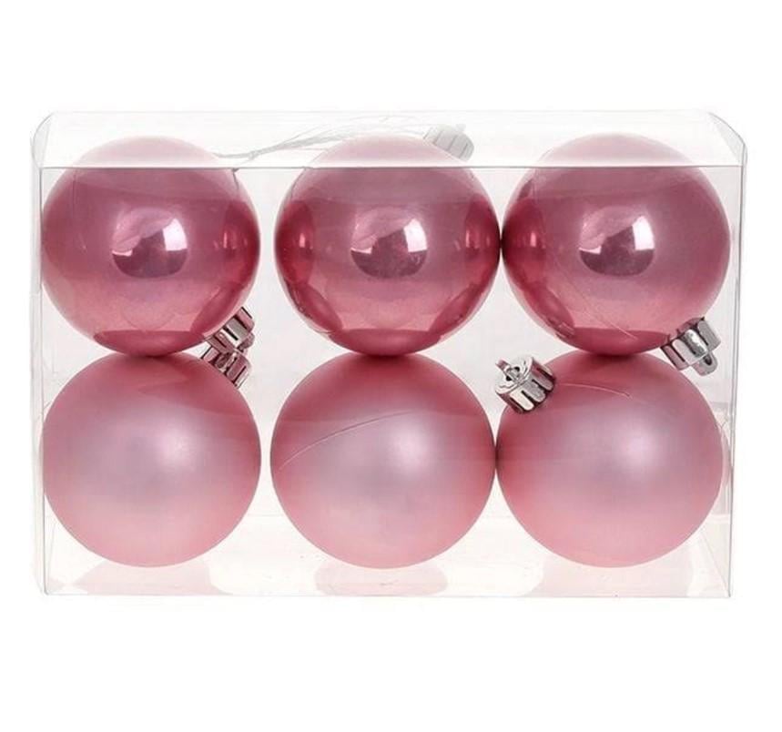 Набор шаров пластиковых новогодних 6 шт. 6 см (13079)