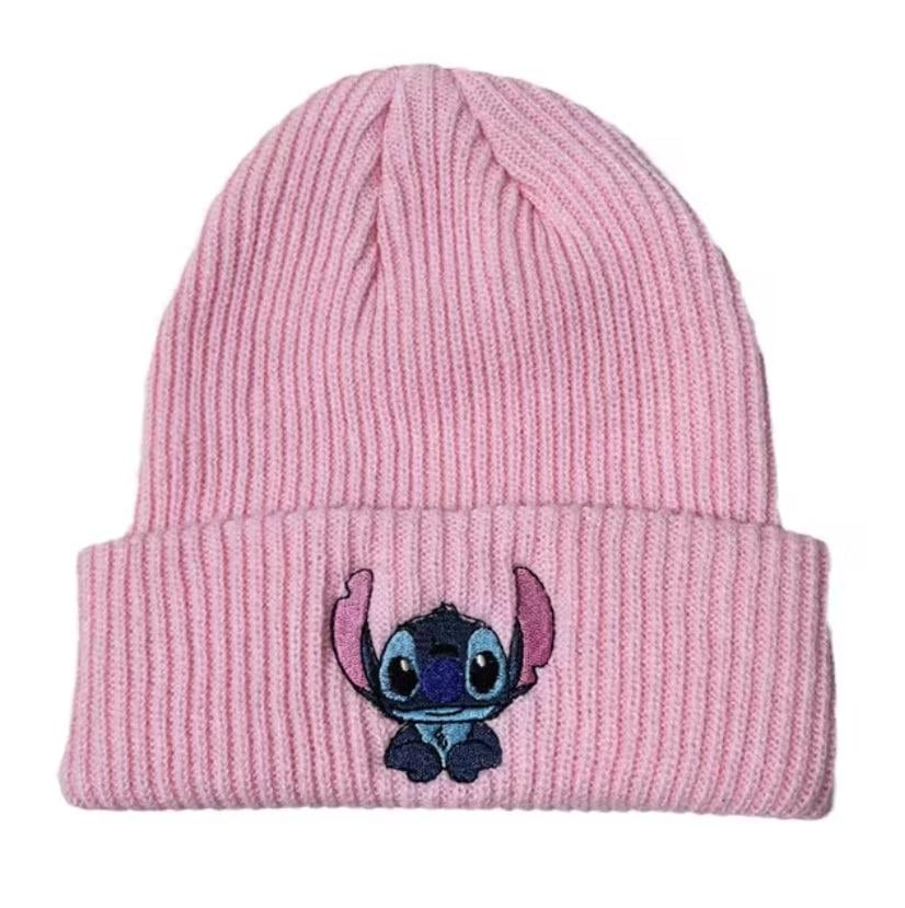 Шапка в'язана тепла дитяча Disney Stitch Рожевий