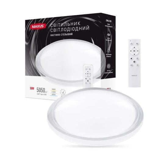 Светильник настенно-потолочный светодиодный Maxus Functional Ceiling light 50W 3CCT Remote Aura с пультом