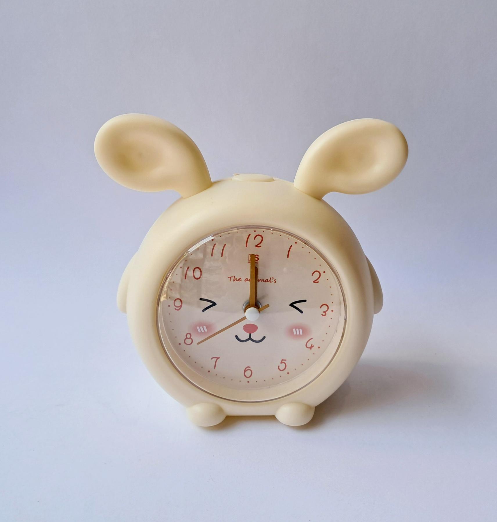 Часы-будильники в мультяшной форме с ушками Бежевый (JJ-45) Часы-будильники в мультяшной форме с ушками Бежевый (JJ-45)