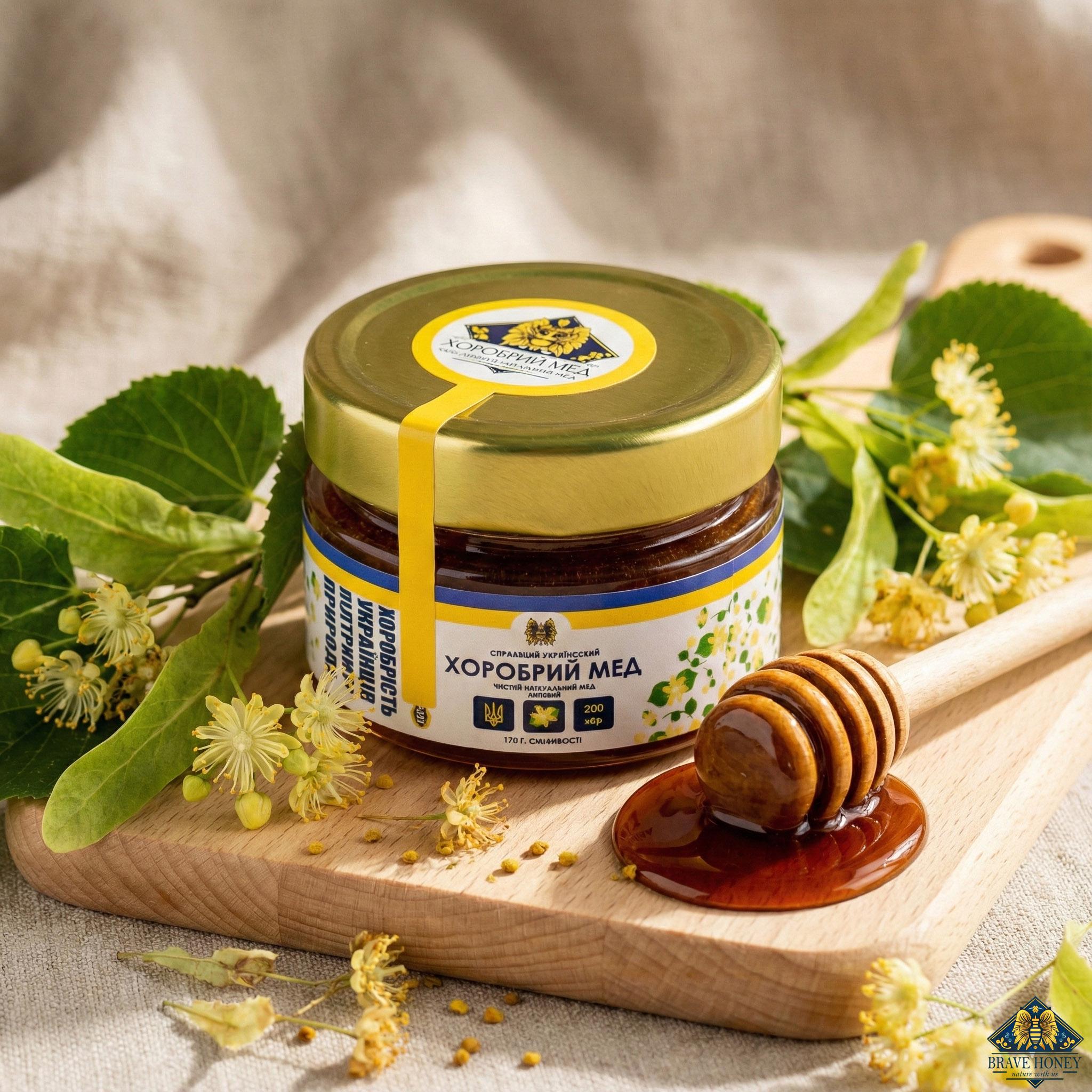 Мед липовый Brave Honey 100% натуральный 170 г (brv-ln-01-170-u)