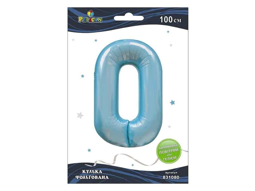 Цифра фольгированная PElican 0 100 см Голубой (831080)
