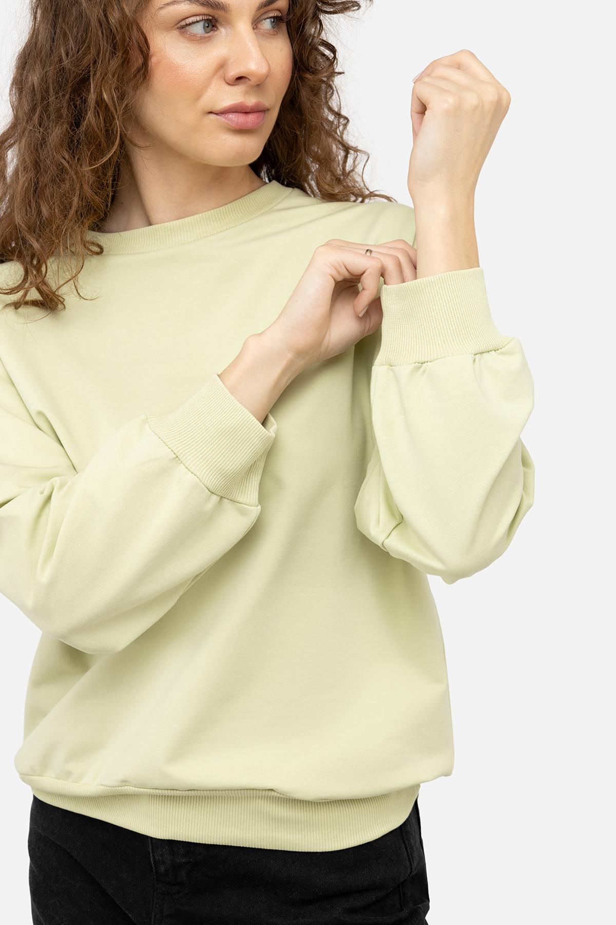 Свитшот женский р. 44 Оливковый (SKT000957865) - фото 2 Свитшот женский р. 44 Оливковый (SKT000957865) - фото 2