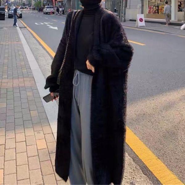 Кардиган женский длинный KA00574-1 из кашемировой пряжи Oversize Черный (KA00574-1) - фото 4 Кардиган женский длинный KA00574-1 из кашемировой пряжи Oversize Черный (KA00574-1) - фото 4