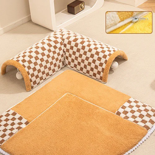 Тоннель для кошек имеет съемный пушистый коврик и подвесную игрушку (KA00833) - фото 3