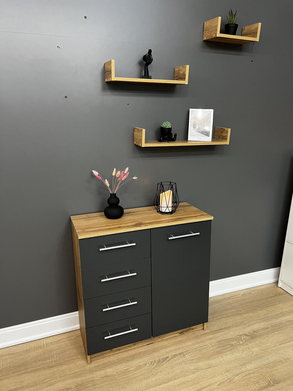 Комод Стандарт 4+1 800х792х350 мм Дуб Аппалачі/Антрацитовий - фото 8