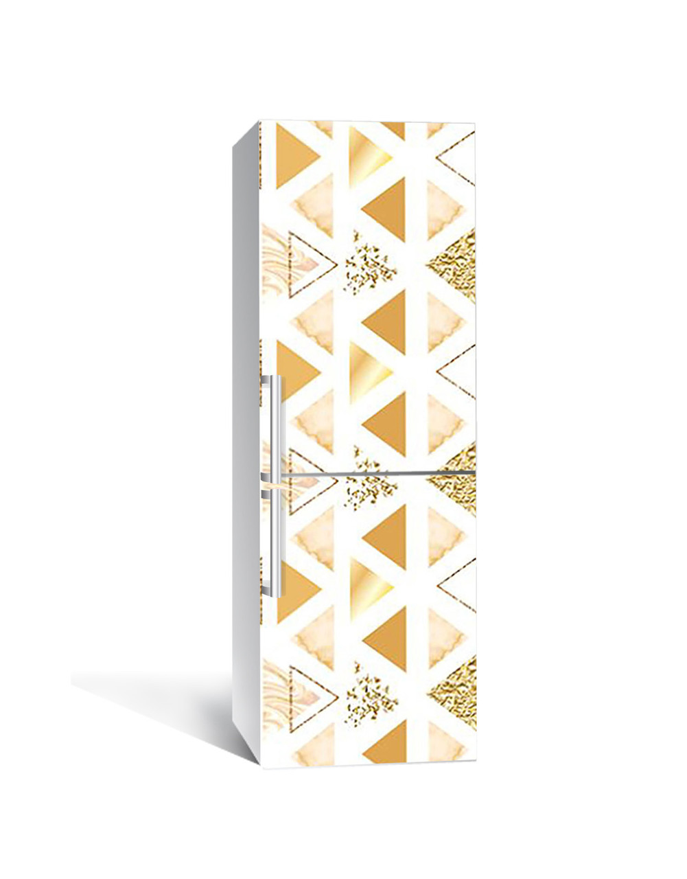 Наклейка 3D на холодильник Zatarga "Треугольная фольга" виниловая 650х2000 мм