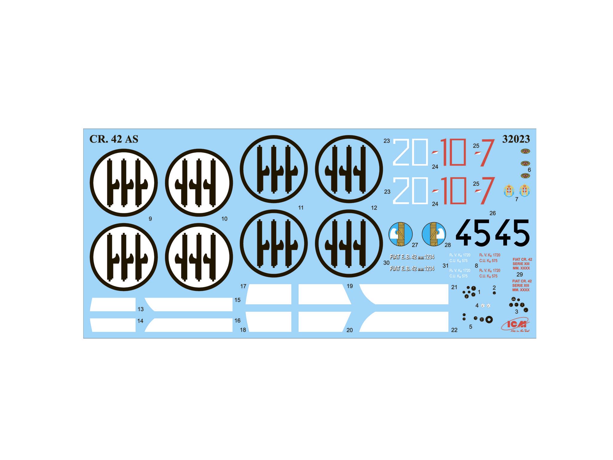Збірна модель ICM CR. 42AS італійський винищувач-бомбардувальник 2 Світової Війни (32023) - фото 9