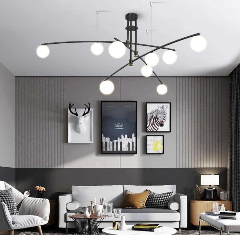 Люстра сучасна підвісна Aure Чорний (SGJ 8/9 BK) - фото 3