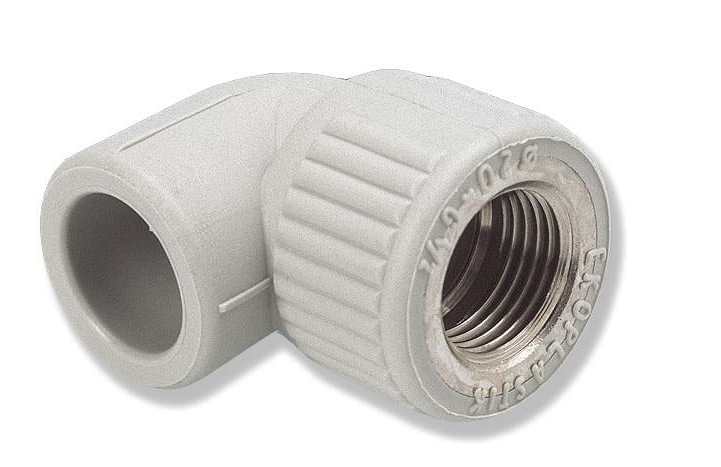 Уголок с металлической внутренней резьбой Wavin Ekoplastic 20 мм Rp-1/2 90° (SKOI02020X)