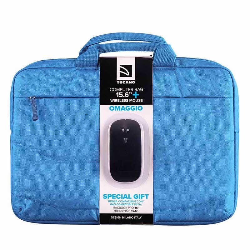 Сумка для ноутбука та бездротова миша Tucano Idea 15,6" Блакитний (BU-BIDEA-WM-Z)