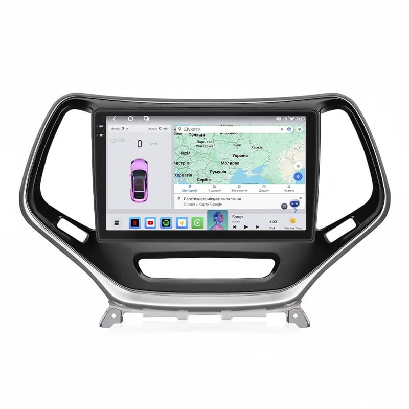 Автомагнитола штатная Lesko для Jeep Cherokee V/KL Рестайлинг 2018- 4/64 QLED CarPlay 4G Wi-Fi GPS 360 Prime 10" (32468019)