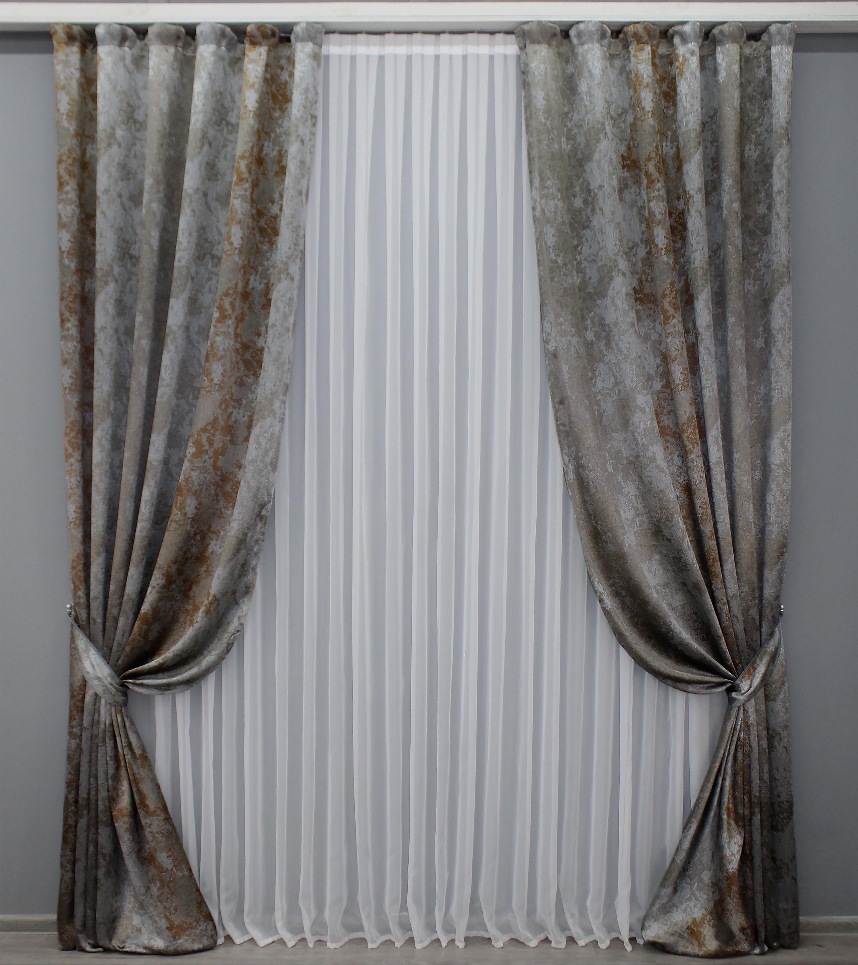 Комплект готовых штор VR-Textil Мрамор Al-7 № 1470ш 150х290 см 2 шт. Серый/Коричневый (33-0326) - фото 1 Комплект готовых штор VR-Textil Мрамор Al-7 № 1470ш 150х290 см 2 шт. Серый/Коричневый (33-0326) - фото 1
