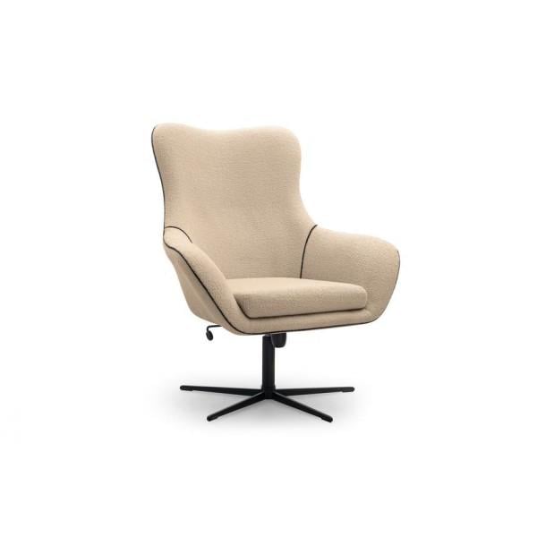 М'яке крісло Perfect Home Elis з металу/скловолокна/фанера/тканина Never 06 Бежевий (49737)