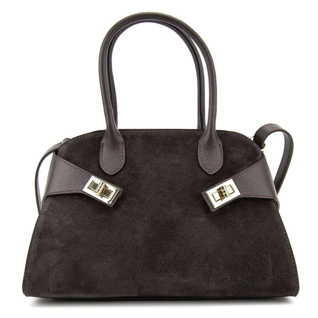 Женская сумка классическая замшевая Firenze Italy F-IT-7688-1DB-S Шоколадный (2768688446)