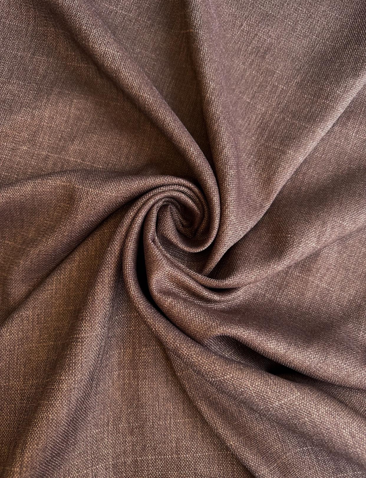 Штора однотонная льняная двусторонняя Olimpos на тесьме 6 см 150х270 см Коричневый (12098192)