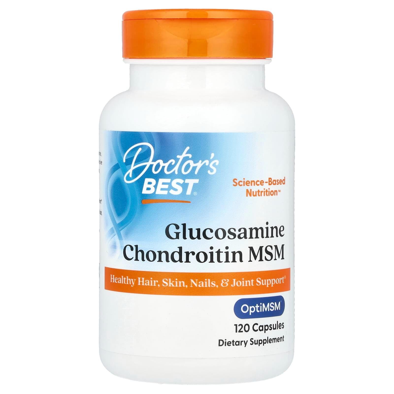Глюкозамін хондроїтин МСМ Doctor's Best Glucosamine Chondroitin MSM для суглобів і зв'язок 120 капс. - фото 1